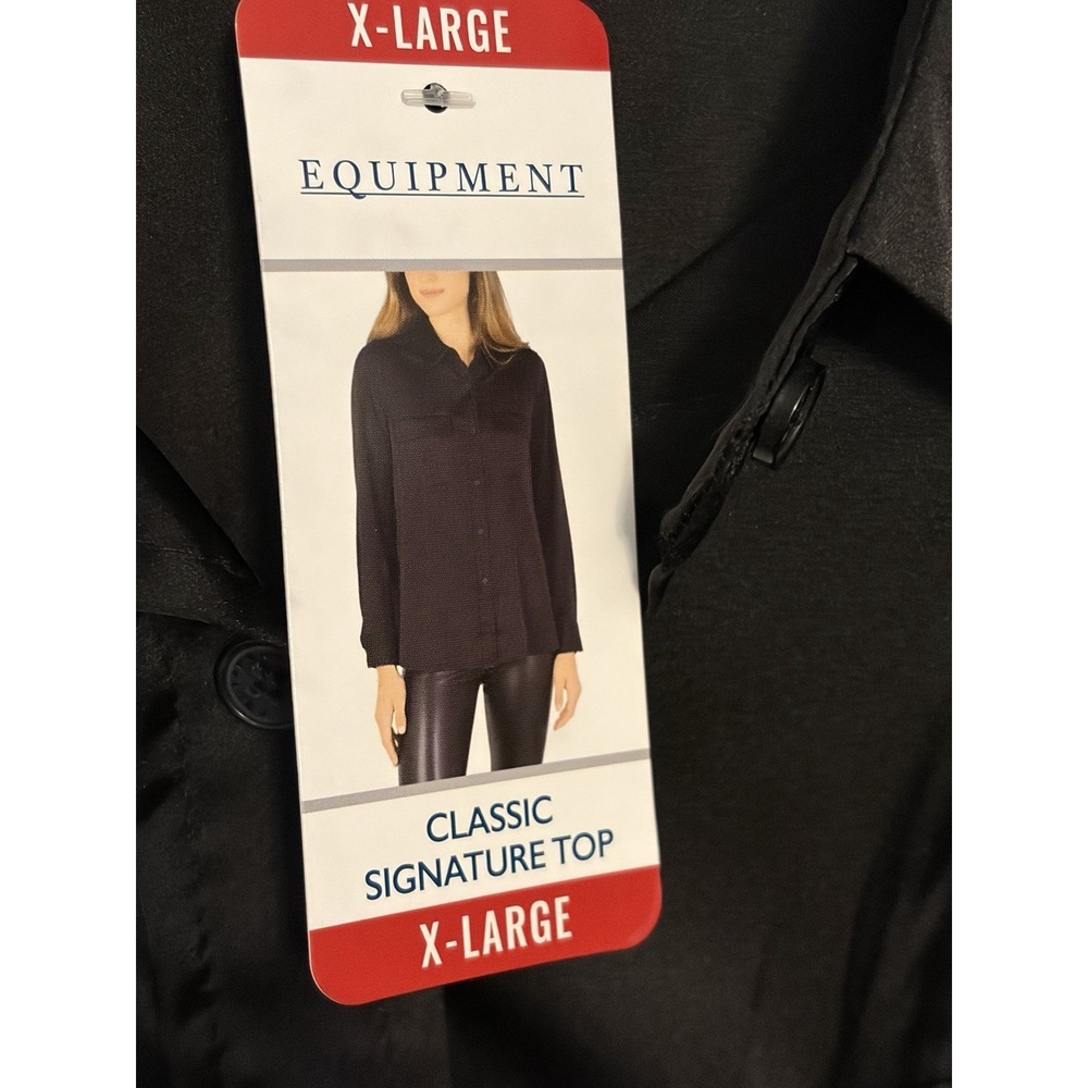 Woman's XL Black‎ Career Casual Equipment Polyester Blouse Shirt Tunic Top NEW